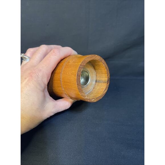 Mid Century Modern Teak Wood Candle Holder by Dolphin Made in Thailand Vtg MCM - Picture 4 of 9